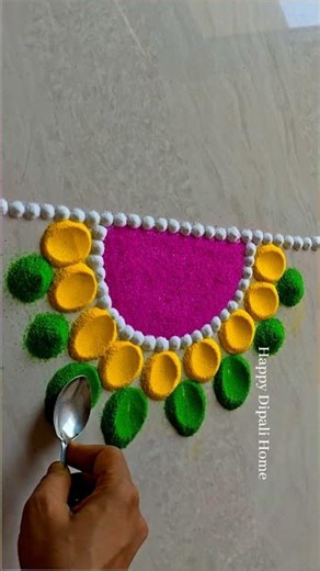 Diwali padwa rangoli | Diwali rangoli designs | Toran rangoli | Diwali door side border rangoli