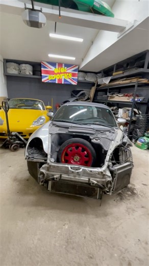 WRECKED PORSCHE BOXSTER REBUILD - DON’T MISS IT! 😅 #porsche #projectcar #carrepair #sportscar