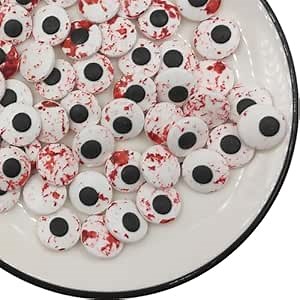 Edible Big Candy Bloody Eyes Halloween Sprinkles Cake Cupcake Toppers Cookie Decorations Dessert Sprinkle Eyeballs Sugar Sprinkles for Christmas Daily Cake Decorating 2.65 OZ
