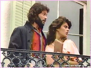 August 1984 - New Orleans Bo follows the Hathaway Art showing to New Orleans to try to solve the mystery of the three prisms and find out whom are Max' secret associates forcing Hope to remain married to Larry. clip featuring : Peter Reckell (Bo), Kristian Alfonso (Hope), Frances Reid (Alice), MacDonald Carey (Tom), Cheryl-Ann Wilson (Megan), Tom Hallick (Max), John Mansfield (Jonathan), Anne-Marie Martin (Gwen), Andrew Masset (Larry), DeAnna Robbins (Diane), Aneta Corsault (Blanche) & Lisa Trus