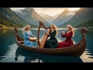 🔴 LIVE Epic Ocean Drums | 🌊 Beautiful Nordic Celtic Folk Music | Viking Harp, Flute & Waves