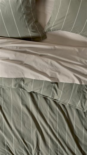 Striped percale: clean, timeless bedding that feels as good as it looks. | Parachute Home