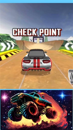 Monster Truck Crazy Flip in Sky 😱🔥 | Mega Ramp #Shorts