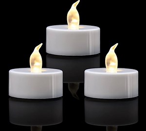 Flickering Flameless LED Tea Lights - 200  Hour Battery (12/24 Pack) - Etsy