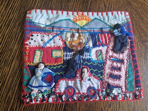 Vintage Peruvian Arpillera Tapestry: Handmade Folk Art Wall Hanging - Etsy