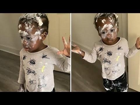 Toddler makes gigantic mess, creates hysterical explanation for it