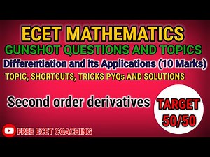 L30: second order differentiations solve in 5 sec | Differentiations & its Applications #ECET #Maths