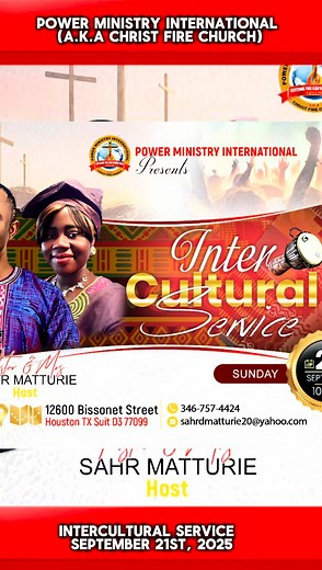 🌍✨ Join us for our Cultural Service ✨🌍🎶🙌Come dressed in your cultural attire as we honor God through music, dance, and fellowship. Don’t miss this powerful and colorful service! #CelebrateJesus #SundayService #houstonchurch #houstontexas #pmi #WorshipTogether #HoustonTX #HoustonChurch #powerministryinternational #JesusIsKing #foryou #houstontxevents #HeartOfWorship | Power Ministry International