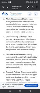 Discuss key approaches to promoting sustainable development, re... | Filo