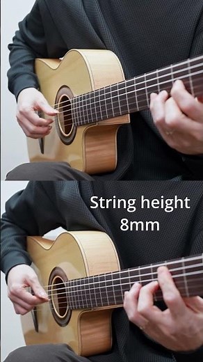 Which sound do you prefer: guitar string height (5mm vs 8mm)?
