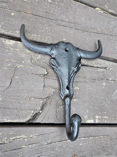 Longhorn Hook, Towel Hanger, Ranch Cabin Bathroom, Metal Robe Hook, Iron Metal Bath Hardware - Etsy