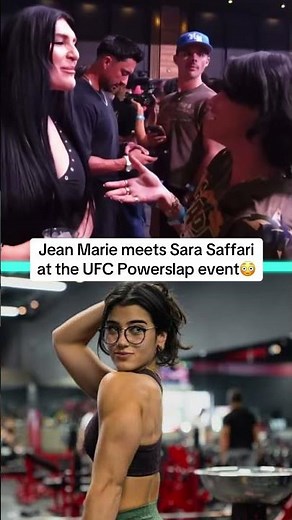 Jean Marie meets Sara Safari at the UFC Powerslap event😳 #jeanmarie #sarasaffari #ufc