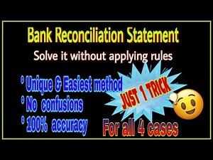 Easy method for solving Bank Reconciliation Statement without applying rules | CA/CS/PUC course