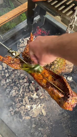 Wild Game Cooking on LiveFire Table: Rabbit, Cheese, Pineapple