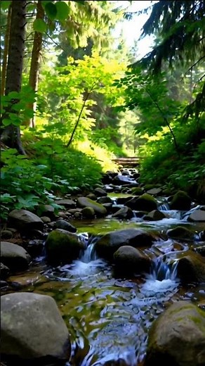 Calming 🍃River in the Forest | Soothing Nature Sounds to Relax #asmr #relaxingvideo