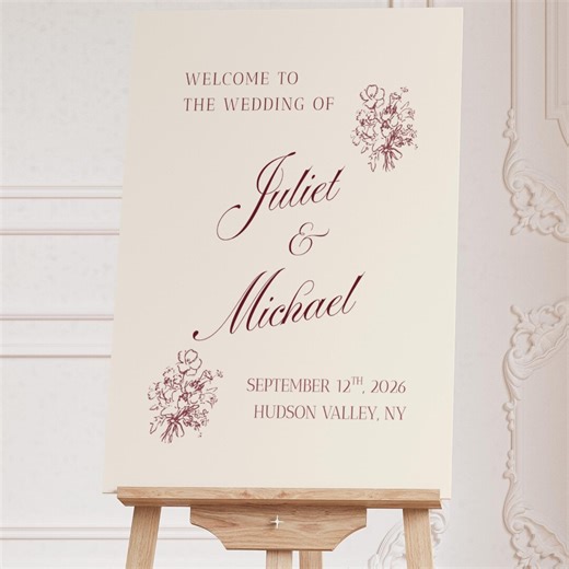 Editable Wedding Welcome Sign Template, Reception Signage, 18x24 and 24x36, Canva Template