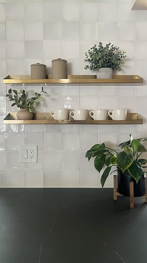 163K views · 2.9K reactions | This is how I installed my shelving over my tile backsplash! . . #shelving #kitchenshelves #openshelving #tilebacksplash #tile #zellige #tutorial #diyinspiration | Simply Aligned Home | Facebook