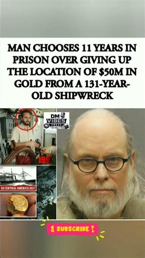 MAN CHOOSES 11 YEARS IN PRISON OVER REVEALING LOCATION OF $50M IN GOLD FROM 131-YEAR-OLD.#shorts