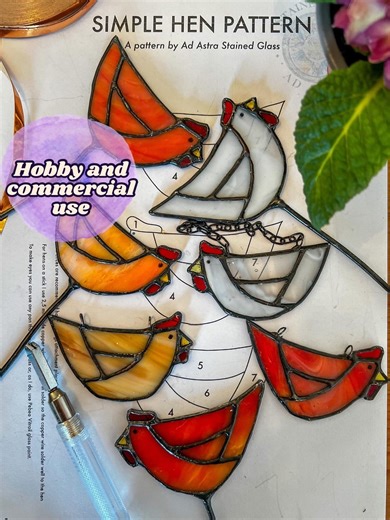 Easter Hen Easy Stained Glass Pattern | PDF SVG Pattern | Chicken Pattern| Cozy Suncatcher| A4&A3 Stained Glass Pattern| Cottagecore| Farm - Etsy UK