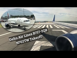 Delta Air Lines B757-2Q8 N702TW Takeoff from BOS