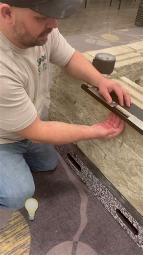 Under cap , coping or tread lights using led low voltage strip lights. #hardscapetip #outdoorlight