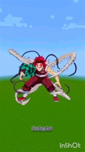 Popular Demon Pixel Art in Minecraft 😈🔥 | Anime Demons #Shorts