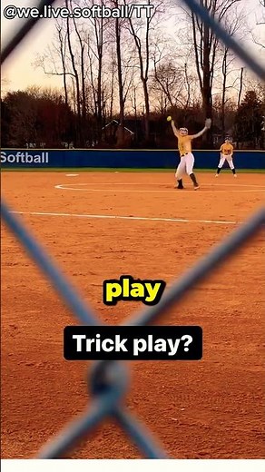 This might be one of the most impressive trick play ever ever seen In softball!