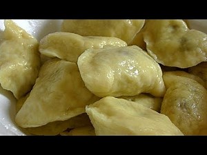 Dumplings with cherries. Delicate, fluffy dough.