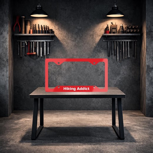 Hiking Addict, Custom License Plate Frame, Personalized Car Tag Frame, Metal Plate Frame, Car Decor Gift, Car Accessories - Etsy