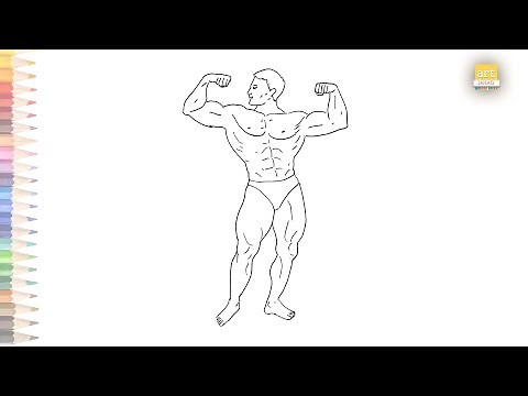 Human body Muscle outline drawings | How to draw Human bodybuilder drawing step by step | outlines