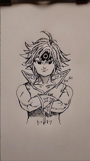 Drawing Meliodas from Seven Deadly Sins #SevenDeadlySinsArt #meliodas #animedrawing #animedraw