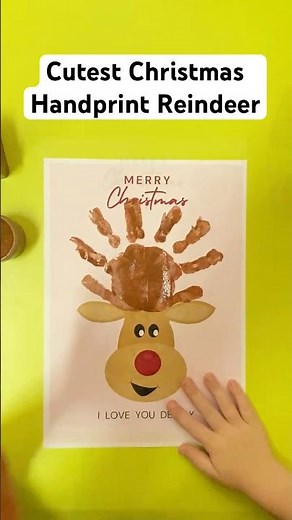Cutest Christmas Handprint Reindeer Card 🎄🖐 | DIY Keepsake for Kids!