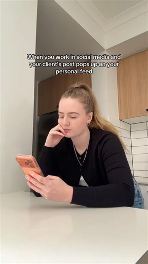 When you work in social media and your client’s post pops up on your personal feed