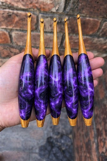 Handmade Resin Crochet Hook Set – Ergonomic Wooden Crochet Needles for Knitting & Yarn Craft - Etsy