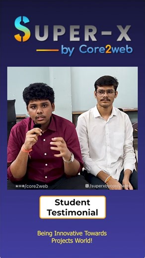 Superx by Core2web on Instagram: "From zero to real-world hero — hear how Super-X helped our student turn curiosity into career-ready skills through hands-on project experience.. . . . #shashisir #tech #api #flutter #web #frontend #backend #fullstack #handshake #project #core2web #c2w #c2wtech #technology #projects #technicalknowledge ##superxbycore2web #superx #itworld #marathi #Programming #tutorial #testimonial #superxbycore2web #projects #technology"