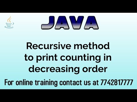 Recursive Function in java in hindi | Print Decreasing counting using recursion