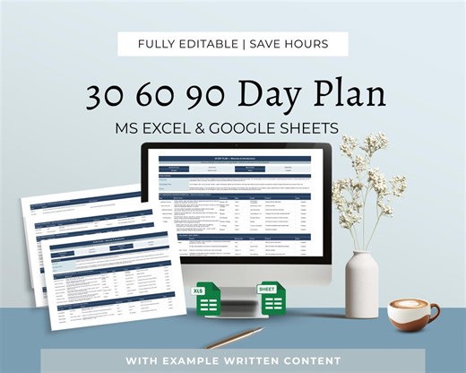 30 60 90 Day Plan, New Hire Onboarding Template, HR Tools, Excel, Google Sheets - Etsy Australia