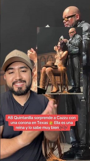 AB Quintanilla surprises Cazzu with a crown in Texas 👑 She's a queen and she knows it very well 🎶🎶