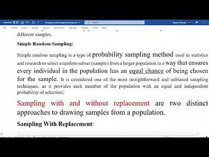Sampling and Sampling Distribution Part 1