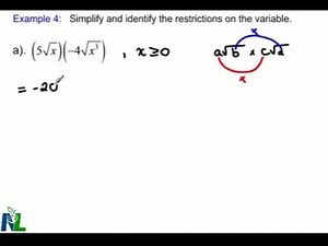 Multiplying Radicals with Variables and Restrictions
