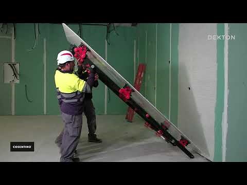 Installation of large-format facing with Dekton