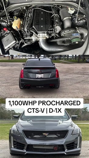 In the market for a 1,100WHP #procharged Cadillac CTS-V?!? 🤯💥 LT4 D-1X ARE THE PERFECT COMBO!!! @streetcarmarket showcasing this stunning ProCharged 2016 Cadillac CTS-V in phantom gray, built and tuned by @mtipower ! Powered by a nasty built LT4 paired with our @prochargersuperchargers D-1X kit finished in our black powder coated option, putting down a screaming 1,100WHP / 970WTQ with methanol!!! Additional build specs include: - 8L90 8-speed automatic transmission - @dsxtuning low side fuel s