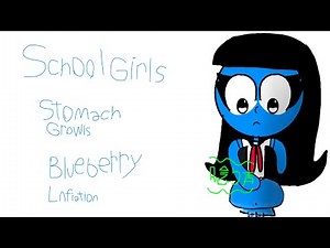 School Girls Stomach Growls Blueberry infiation