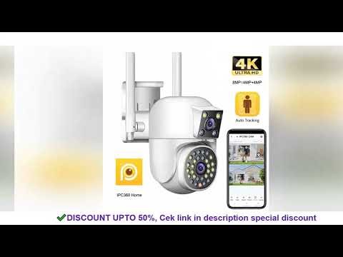 IPC360 HOME 4K 8MP Dual Lens WIFI PTZ 2K 4MP Dual Screen Security Camera Outdoor IP66 Color Night Vi