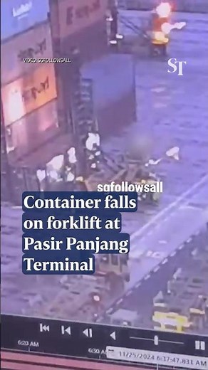 Container falls on forklift at Pasir Panjang Terminal