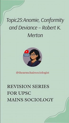 Topic 25:Conformity and Deviance:Robert Merton | UPSC Sociology Revision #upscsociologyoptional