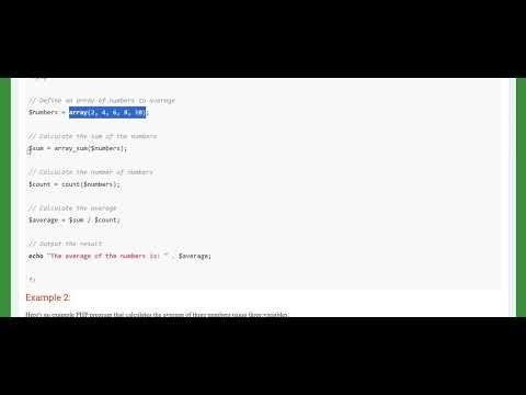 PHP Average Program | Calculate Average of Numbers in PHP (Beginner Tutorial)