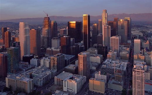 洛杉矶天际线航拍-Cityscape Los Angeles Aerial 4K