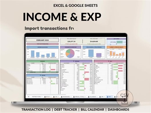 Income and Expense Tracker Spreadsheet Monthly Expense Tracker Debt Tracker Google Sheets Template Excel Spreadsheet Money Savings Tracker - Etsy