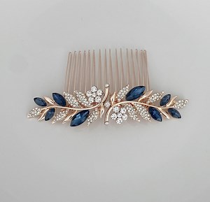Bridal Sapphire Blue Hair Comb Wedding Hairpiece Silver Gold Rose Gold Bridesmaid Mother of Bride Mother of Groom Ships in 1-3 Business Days - Etsy